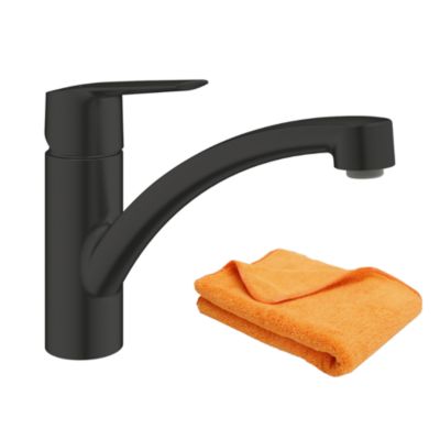 Robinet de cuisine GROHE Start noir mat + microfibre