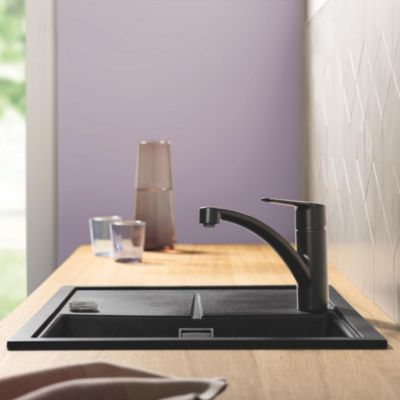 Robinet de cuisine GROHE Start noir mat + microfibre