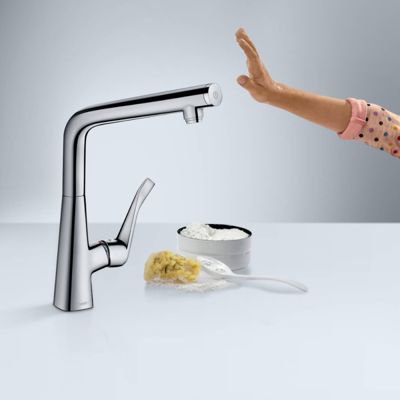 Robinet de cuisine HANSGROHE Metris Select M71 320 chromé + nettoyant Briochin