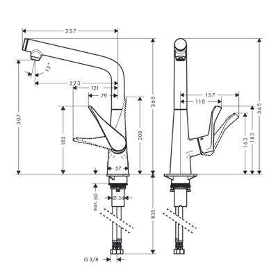 Robinet de cuisine HANSGROHE Metris Select M71 320 chromé + nettoyant Briochin