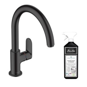 Robinet de cuisine HANSGROHE Vernis Blend M35 210 noir mat + nettoyant Briochin