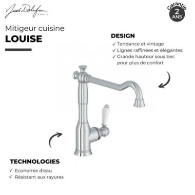 Robinet de cuisine JACOB DELAFON Louise chrome