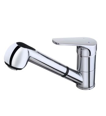 Robinet de cuisine mitigeur évier chromé avec douchette extractible