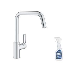 Robinet de cuisine monocommande GROHE Start 2021 chromé + nettoyant GrohClean