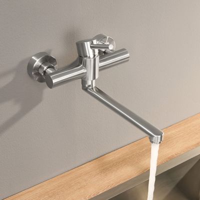 Robinet de Cuisine Mural avec Bec Orientable Cecipa max Mitigeur d'évier Pivotant à 360