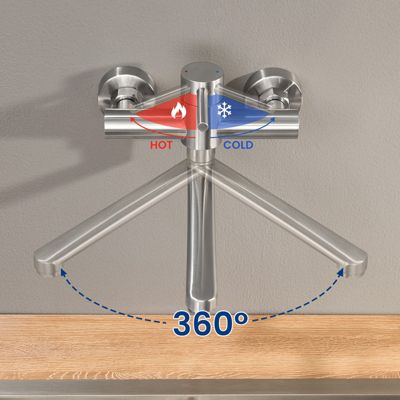 Robinet de Cuisine Mural avec Bec Orientable Cecipa max Mitigeur d'évier Pivotant à 360