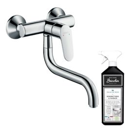 Robinet de cuisine mural HANSGROHE Focus M41 chromé + nettoyant Briochin