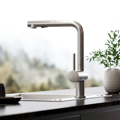 Robinet de Cuisine Noir avec Douchette Extractible, Mitigeur Cuisine en Inox Mitigeur d'Évier avec 2 Modes de Sortie D'eau