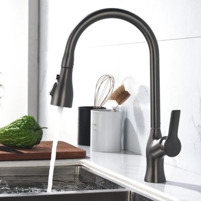 Robinet de Cuisine  Robinet d'Évier à Arc Élevé avec Douchette Extensible  Mitigeur Rotatif à 360  en Acier Inoxydable