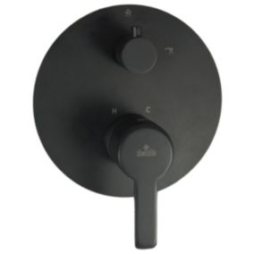 Robinet De Douche Encastre Douchette/interrupteur De Pluie Laiton Galvanise Noir Mat