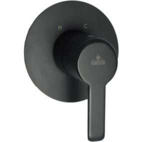 Robinet De Douche Encastre Salle De Bain Une Poignee Laiton Galvanise Noir Mat