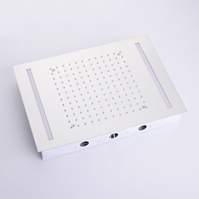 Robinet de douche thermostatique avec tête de douche encastrable au plafond - Chromé