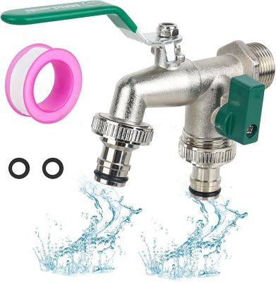 Robinet de jardin double robinet en laiton résistant au gel 2 raccords ...