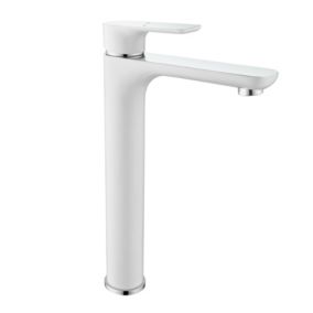 Robinet de lavabo de haute qualité Robinet salle de bain 4025CW en blanc/chrome brillant