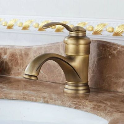 Robinet de Lavabo de Salle de Bain, Robinet de Lavabo, Mitigeur à Levier Unique, Style Antique