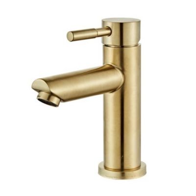 Robinet de lavabo en acier inoxydable bec droit nain (sans tuyau d'entrée)
