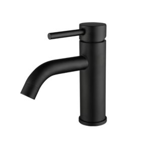 Robinet de lavabo en acier inoxydable noir, robinet de salle de bain à poignée unique, robinet de lavabo monotrou