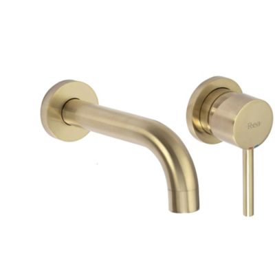 Robinet de lavabo encastré REA Lungo gold mat + box