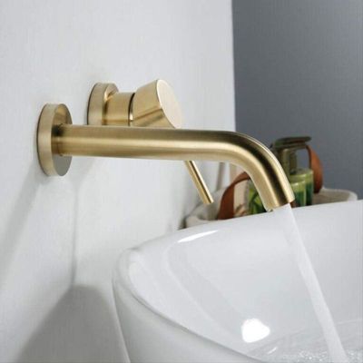 Robinet de lavabo encastré REA Lungo gold mat + box