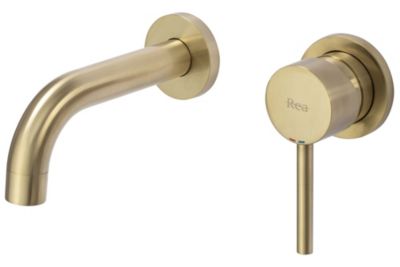 Robinet de lavabo encastré REA Lungo gold mat + box