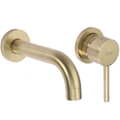 Robinet de lavabo encastré REA Lungo gold mat + box