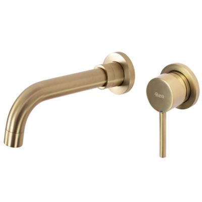 Robinet de lavabo encastré REA Lungo long gold brush + box