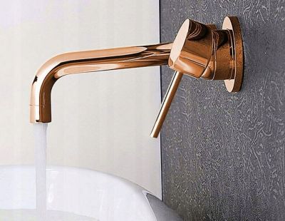 Robinet de lavabo encastré REA Lungo rose gold + box