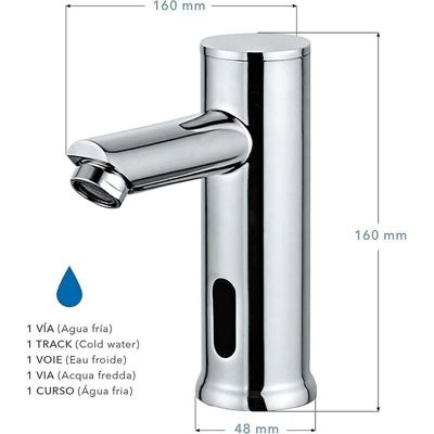 Robinet de lavabo électronique, robinet avec capteur d'eau automatique (froid)