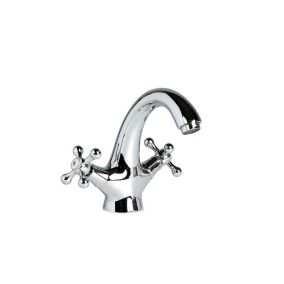 Robinet De Lavabo Monoforo Pour Lavabo Avec Deux Poignées En Croix Chromées - Narcisse