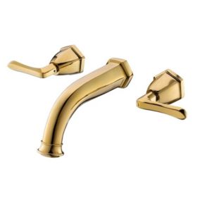 ROBINET DE LAVABO MURAL EN LAITON DORE COLLECTION SCAMANDRE
