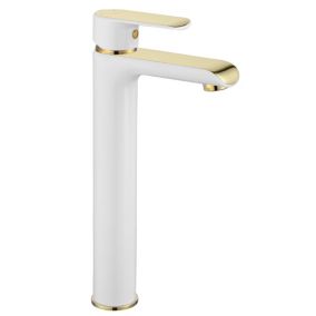 Robinet de lavabo REA Bloom white gold high