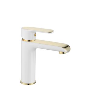 Robinet de lavabo REA Bloom white gold low