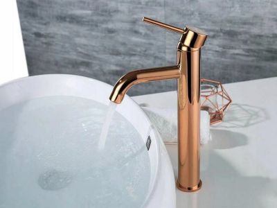 Robinet de lavabo REA Lungo rose gold high