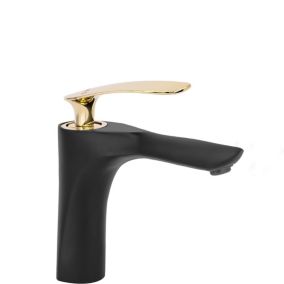 Robinet de lavabo REA Orbit black gold low