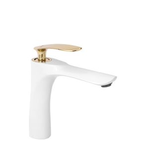 Robinet de lavabo REA Orbit white gold low