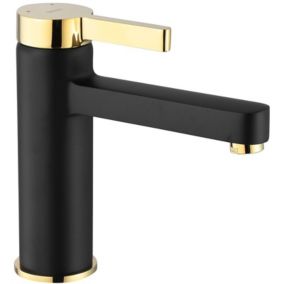 Robinet de lavabo REA Polo black gold low