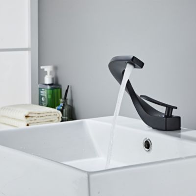 Robinet de lavabo, robinet de lavabo, robinet de salle de bains, Noir