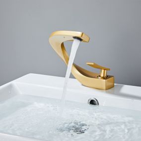 Robinet de lavabo, robinet de lavabo, robinet de salle de bains, Or