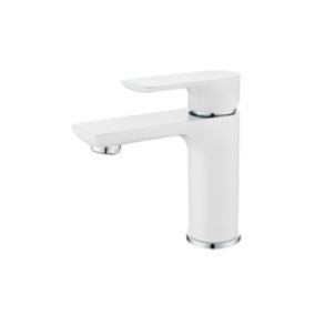 ROBINET DE LAVABO SUR PLAGE EN LAITON BLANC COLLECTION ARGOLIDE