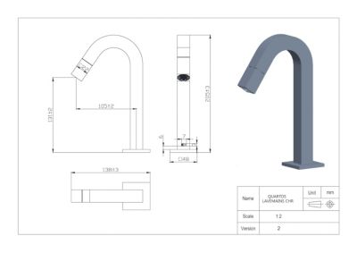 Robinet de lave-mains chromé Essebagno Quartos