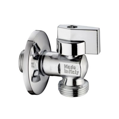 Robinet De Machine À Laver À Bille Chromé Avec Rosace Inox 1/2X3/4