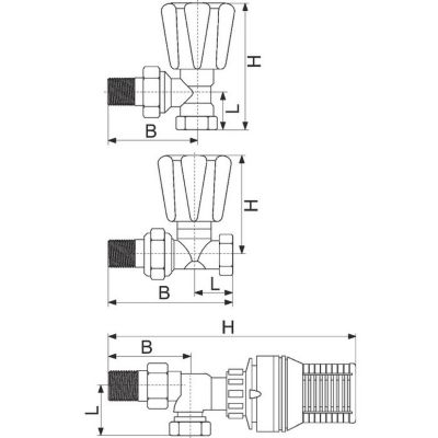 Robinet de radiateur droit à visser - M 1/2' - Thermostatisable - RBM