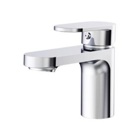 Robinet de salle de bain mitigeur bec bas chromé H12,3cm PIXE