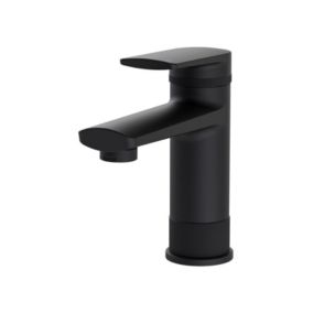 Robinet de salle de bain mitigeur bec bas noir H15,3cm VAN