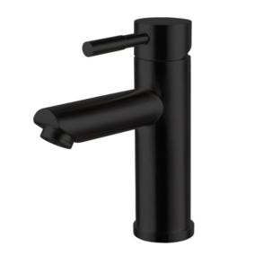 Robinet de salle de bain mitigeur bec bas noir H17cm GRIFO