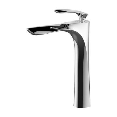 Robinet de salle de bain mitigeur en chrome blanc doré peinture blanche grand pont à un trou pour montage sur lavabo Argent