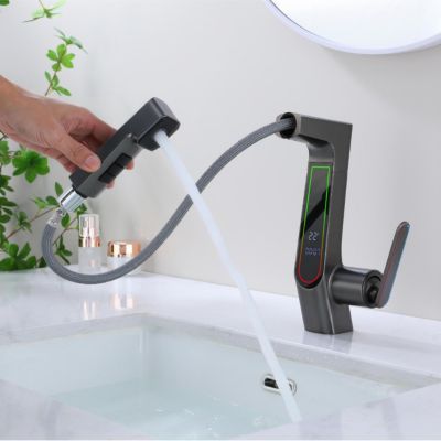 Robinet De Lavabo Intelligent Avec écran Numérique Et Température Réglable - Extractible | Design Moderne