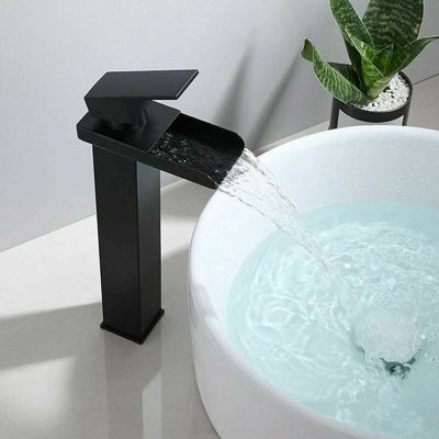 Robinet de salle de bain noir mat, robinet de lavabo à levier unique, robinet mitigeur de lavabo à poser