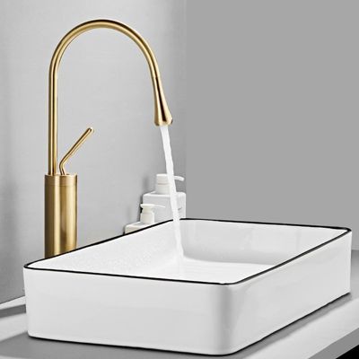 Robinet de salle de bain Robinet de lavabo en marbre doré Robinet dévier chaud et froid Robinet en laiton Robinet de cuisine