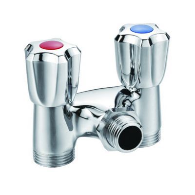 Robinet double pour lave-linge et lave-vaisselle Diall